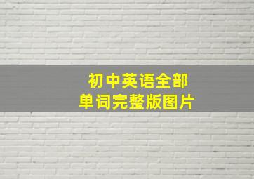 初中英语全部单词完整版图片