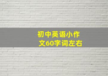 初中英语小作文60字词左右