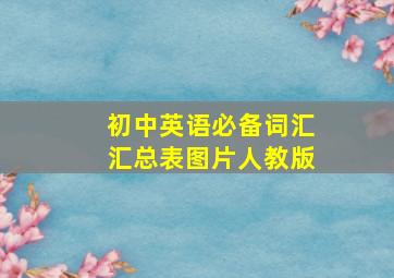 初中英语必备词汇汇总表图片人教版