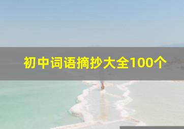 初中词语摘抄大全100个