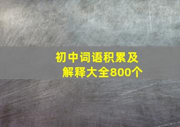 初中词语积累及解释大全800个