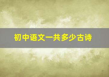 初中语文一共多少古诗