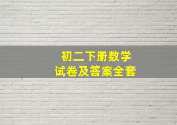 初二下册数学试卷及答案全套