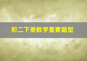 初二下册数学重要题型