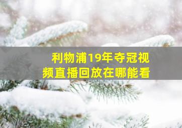 利物浦19年夺冠视频直播回放在哪能看