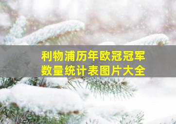 利物浦历年欧冠冠军数量统计表图片大全