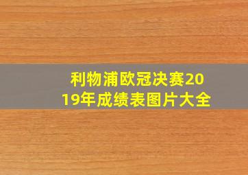 利物浦欧冠决赛2019年成绩表图片大全