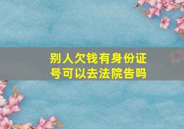 别人欠钱有身份证号可以去法院告吗