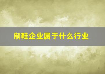 制鞋企业属于什么行业