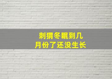 刺猬冬眠到几月份了还没生长