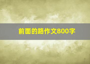 前面的路作文800字