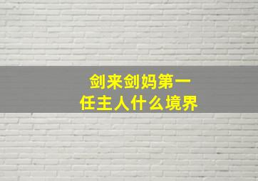 剑来剑妈第一任主人什么境界