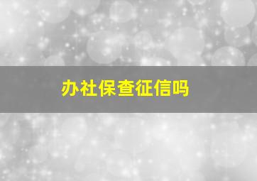 办社保查征信吗