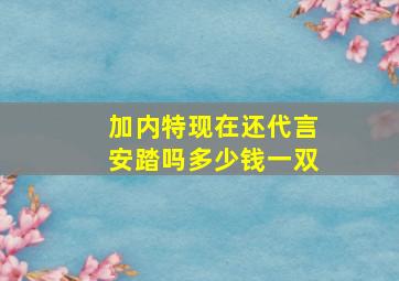 加内特现在还代言安踏吗多少钱一双