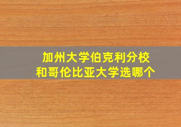 加州大学伯克利分校和哥伦比亚大学选哪个