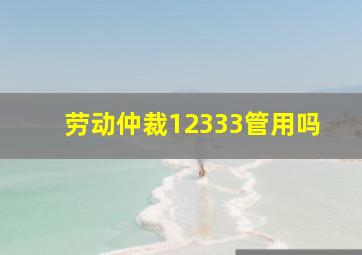 劳动仲裁12333管用吗