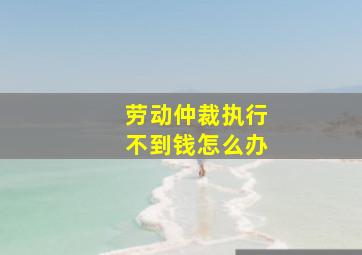 劳动仲裁执行不到钱怎么办