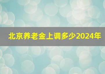 北京养老金上调多少2024年