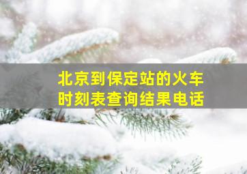 北京到保定站的火车时刻表查询结果电话