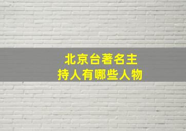 北京台著名主持人有哪些人物