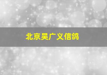 北京吴广义信鸽