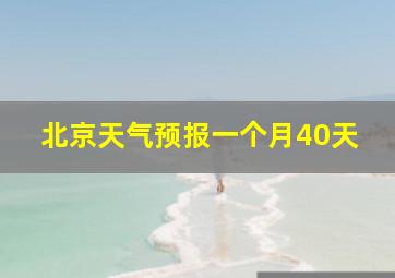 北京天气预报一个月40天