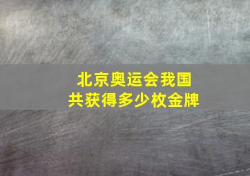 北京奥运会我国共获得多少枚金牌