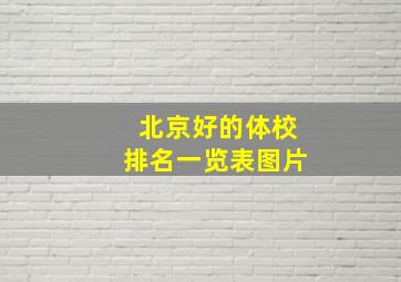 北京好的体校排名一览表图片