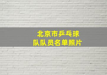 北京市乒乓球队队员名单照片