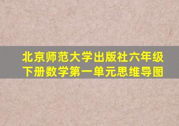 北京师范大学出版社六年级下册数学第一单元思维导图