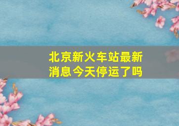 北京新火车站最新消息今天停运了吗