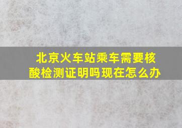 北京火车站乘车需要核酸检测证明吗现在怎么办