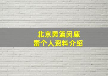 北京男篮闵鹿蕾个人资料介绍