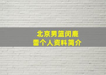 北京男篮闵鹿蕾个人资料简介