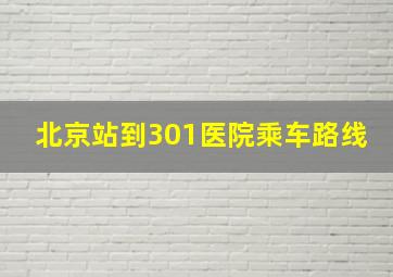 北京站到301医院乘车路线