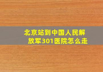 北京站到中国人民解放军301医院怎么走