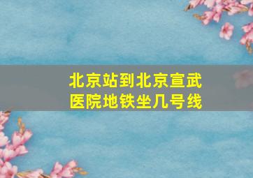 北京站到北京宣武医院地铁坐几号线