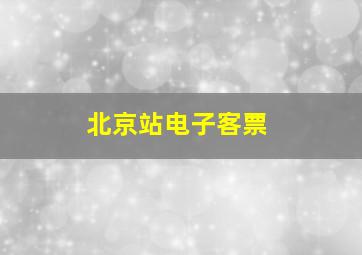 北京站电子客票