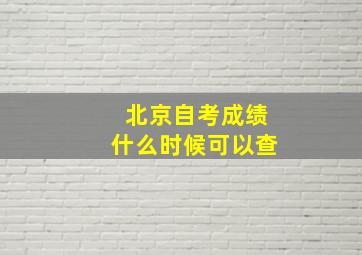 北京自考成绩什么时候可以查