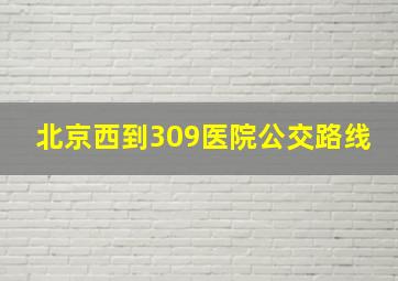 北京西到309医院公交路线