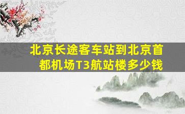 北京长途客车站到北京首都机场T3航站楼多少钱