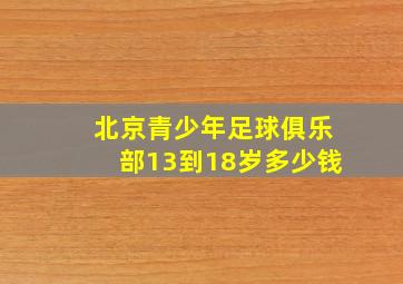 北京青少年足球俱乐部13到18岁多少钱