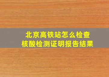 北京高铁站怎么检查核酸检测证明报告结果