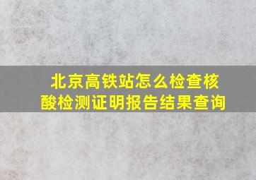 北京高铁站怎么检查核酸检测证明报告结果查询