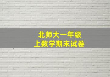 北师大一年级上数学期末试卷