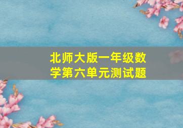 北师大版一年级数学第六单元测试题