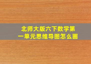 北师大版六下数学第一单元思维导图怎么画