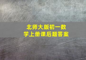 北师大版初一数学上册课后题答案