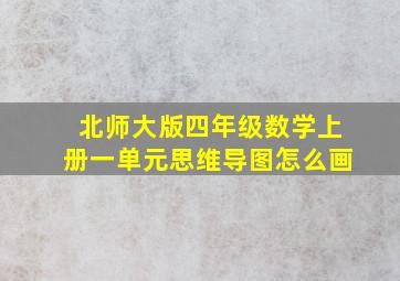 北师大版四年级数学上册一单元思维导图怎么画