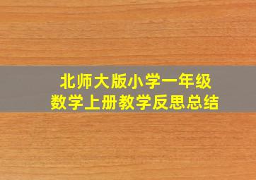 北师大版小学一年级数学上册教学反思总结